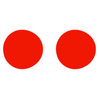 two red circles on a black background